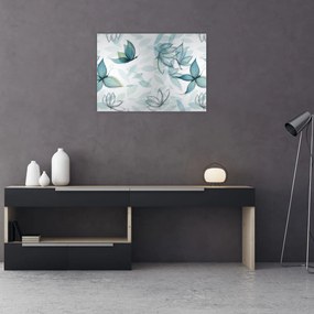 Kép - kék csokornyakkendő (üvegen) (70x50 cm)