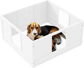 PawHut Kiskutya Szülődoboz, Kiskutya Játszóháló Ajtóval, Csúszásmentes Talpú Kutyajátszóháló, Kiskutya Játszódoz, Közepes Méretű Kutyák Számára, 100x9