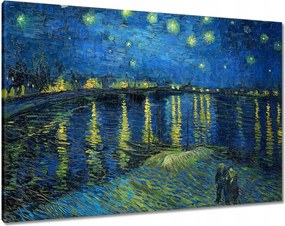 Vászonkép 100x70 Csillagos éj a Rodan felett