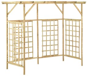 impregnált fenyőfa kerti pergola 3 szemeteskukához
