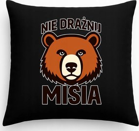 Díszpárna Ne ingereld a macit Ajándék Fekete