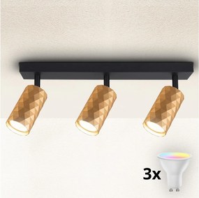 Brilagi - LED RGBW, dimmelhető spotlámpa SELE DIAMANT 3xGU10/4,8W/230V arany