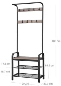 Álló fogas NAVOR barna/fekete