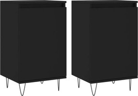 vidaXL 2 db fekete szerelt fa tálalószekrény 40 x 35 x 70 cm