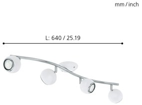 Eglo BIMEDA 31004 spotlámpa, 4x3W GU10 LED, 3000K, 4x240 lm