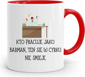 Piros Bögre Csaposnak Aki A Cirkuszban Dolgozik, fényképes nyomattal