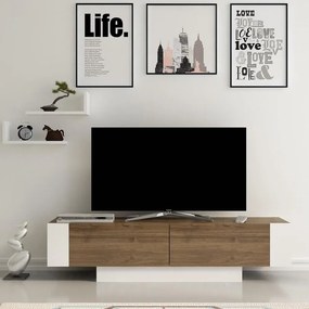 TV szekrény Matera - Walnut, White