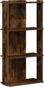 vidaXL Könyvespolc 3 szintes füstölt tölgy 60x30x120 cm Műfűrészáru