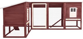 vidaXL mokkaszínű és fehér tömör fenyő kültéri nyúlketrec kifutóval