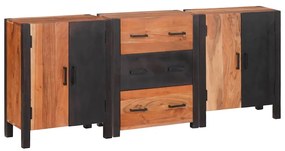 Széf fiókkal 3 pcs Barna 55 x 30 x 75 cm Tömör akácfa