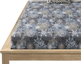 Mikroszálas lepedő SNOWFLAKE kékesszürke 180x200 cm
