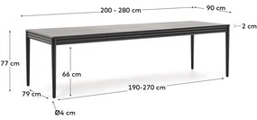 Bővíthető étkezőasztal hosszabbító asztallappal tölgyfa dekorral 90x200 cm Lenon – Kave Home