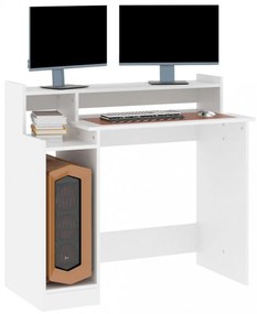 fehér szerelt fa íróasztal LED-ekkel 97 x 45 x 90 cm