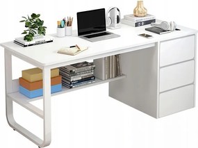 Számítógépasztal Ifjúsági Fehér Loft Skandináv Nagy Polcok 100 CM