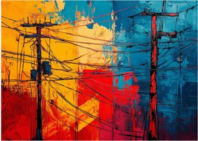 Kép - Absztrakt elektromos vezetékek (70x50 cm)