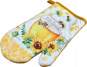 Konyhai kesztyű 18x27 mágnessel 2 db fehér sárga méhparadicsom