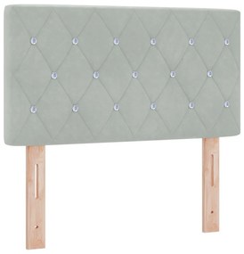 LED Fejvég Kristály Gombos Tűzött Világosszürke 80 cm Velúr