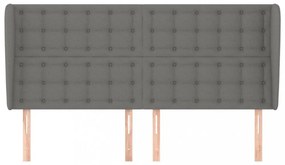 sötétszürke szövet fejtámla szárnyakkal 163 x 23 x 118/128 cm