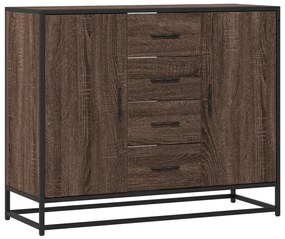 barna tölgy színű szerelt fa tálalószekrény 92 x 35 x 76 cm