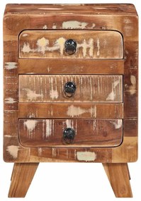 Tömör újrahasznosított fa éjjeliszekrény 37x32x50 cm