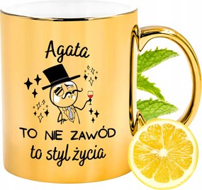 Prémium Arany Csillogó Bögre Achát Ajándék Nyomtatott Fotóval