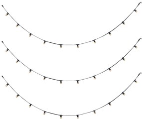 Lichtsnoer zwart koppelbaar met stekker 18m incl. E27 P45 30-lichts IP44 - Lubber