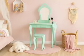 Kis fésülködőasztal tükörrel és ülőkével 65 x 39,5 x 108 cm