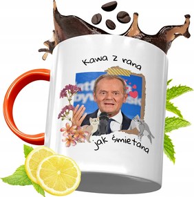 Donald Tusk Narancssárga Bögre Ajándék, fényképes nyomattal