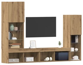 TV szekrény LED világítással Artisan tölgy 40.5x30x102 cm