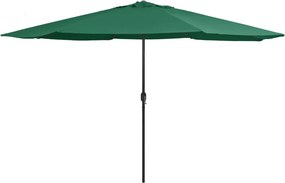vidaXL zöld kültéri napernyő fémrúddal 390 cm
