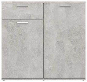 betonszürke szerelt fa tálalószekrény 80 x 36 x 75 cm