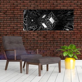 Absztrakt kockák képe (120x50 cm)