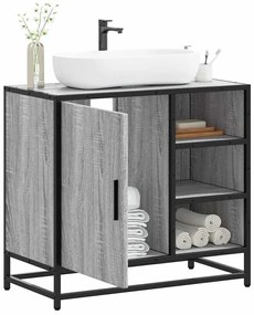 vidaXL mosdószekrény szürke Sonoma 65x33x60 cm műfa