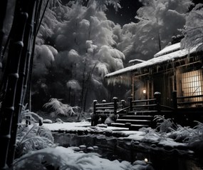 Poszter 60x50cm Hagyományos japán házikó