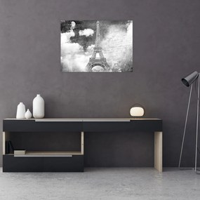 Üveg kép - Vintage Üveg képeslap a városról N⁰3 (70x50 cm)