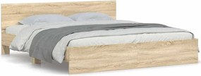 vidaXL sonoma tölgy színű ágykeret fejtámlával 200 x 200 cm