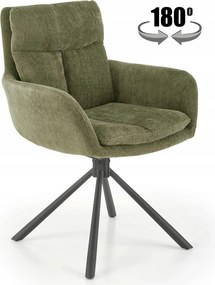 Kárpitozott forgószék olíva karfával étkezőbe K495