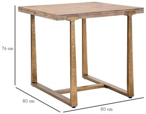 Natúr színű étkezőasztal 80x80 cm Ankara – Mauro Ferretti