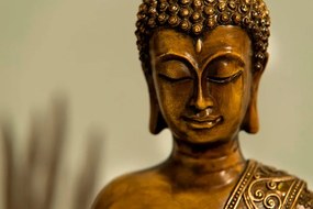 Öntapadó tapéta bronz  Buddha szobor