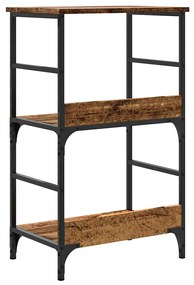 antik fa színű szerelt fa könyvszekrény 50 x 33 x 82 cm