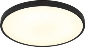 Globo 41566-15S Mennyezeti lámpa, matt fekete műanyag, fehér műanyag, felfelé is világít "háttérvilágítás", ø: 230mm, M: 35.5mm, tartozék: LED 15W 230V, 1300lm forrás, 650lm kimenet, 4000K