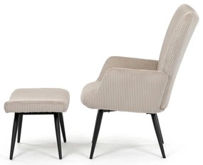 Pihenőfotel lábtartóval L7285 CRM6, krém