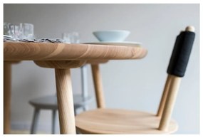 Naïve természetes tömörfa étkezőasztal, ⌀ 90 cm - EMKO