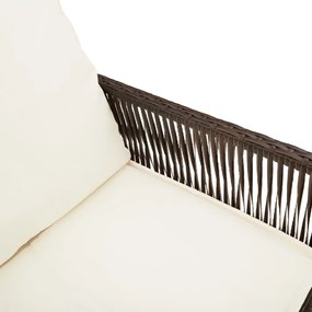 2 db barna polyrattan kerti bárszék párnával