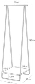 Fehér fém ruhatartó állvány Tower – YAMAZAKI
