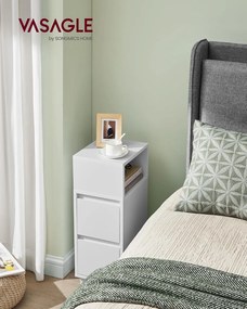 Éjjeliszekrény  2 fiókkal, nyitott rekesszel balra vagy jobbra szerelhető, felhő fehér