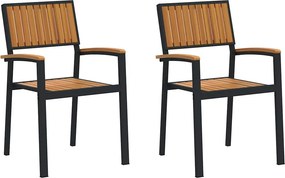 vidaXL Összecsukható Szék 2 pcs Barna 56 x 57 x 87 cm Tömör Akácfa
