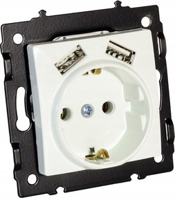 Argo 9147 szimpla aljzat két Usb bemenettel fehér 494769 Lctec