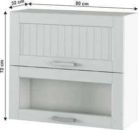 Felső szekrény, világosszürke/fehér, JULIA TYP 13