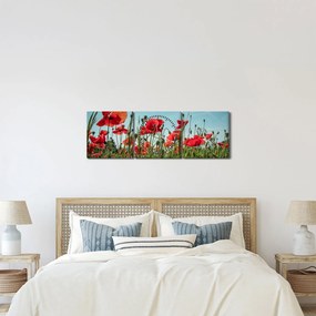 Kép - Pipacsos mező (órával) (90x30 cm)